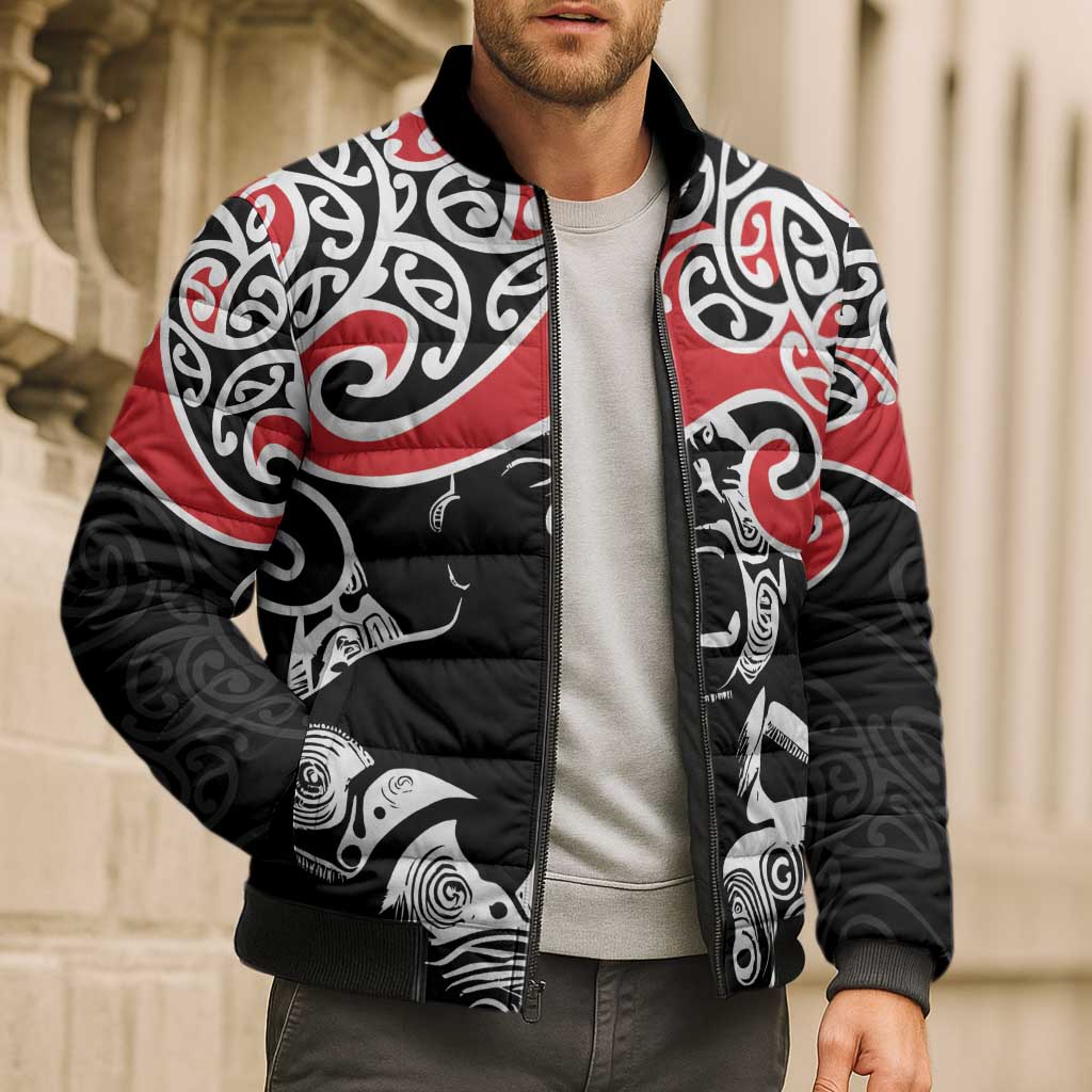 Aotearoa Toitu Te Tiriti Bomber Puffer Jacket New Zealand Stand Together Stand Stronger - Aussie Hoodie