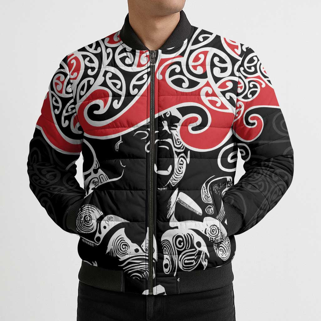 Aotearoa Toitu Te Tiriti Bomber Puffer Jacket New Zealand Stand Together Stand Stronger - Aussie Hoodie