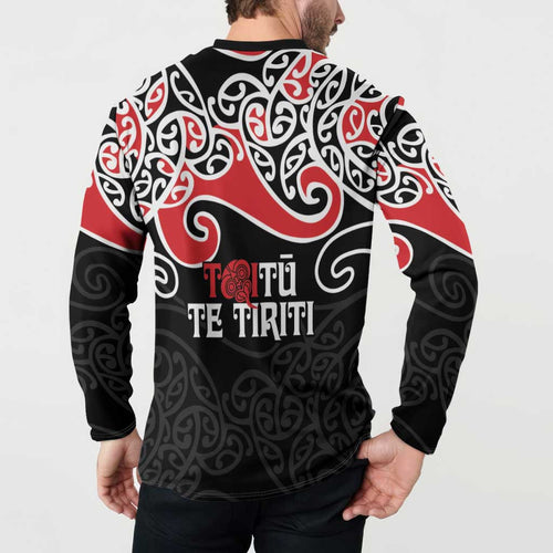 Aotearoa Toitu Te Tiriti Button Sweatshirt New Zealand Stand Together Stand Stronger