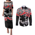 Aotearoa Toitu Te Tiriti Couples Matching Puletasi and Long Sleeve Button Shirt New Zealand Stand Together Stand Stronger