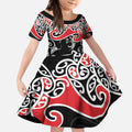 Aotearoa Toitu Te Tiriti Kid Short Sleeve Dress New Zealand Stand Together Stand Stronger