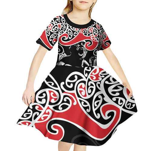 Aotearoa Toitu Te Tiriti Kid Short Sleeve Dress New Zealand Stand Together Stand Stronger