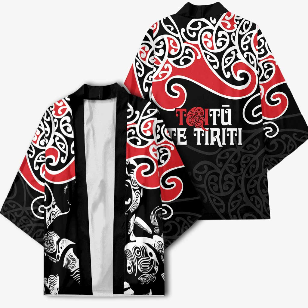 Aotearoa Toitu Te Tiriti Kimono New Zealand Stand Together Stand Stronger - Aussie Hoodie