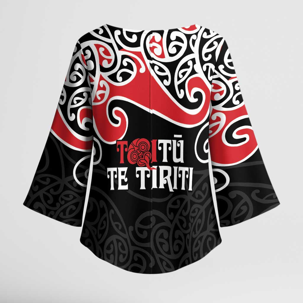 Aotearoa Toitu Te Tiriti Kimono Sleeve Blouse New Zealand Stand Together Stand Stronger - Aussie Hoodie