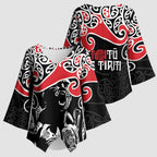 Aotearoa Toitu Te Tiriti Kimono Sleeve Blouse New Zealand Stand Together Stand Stronger - Aussie Hoodie
