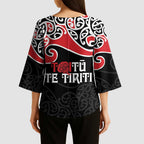 Aotearoa Toitu Te Tiriti Kimono Sleeve Blouse New Zealand Stand Together Stand Stronger - Aussie Hoodie