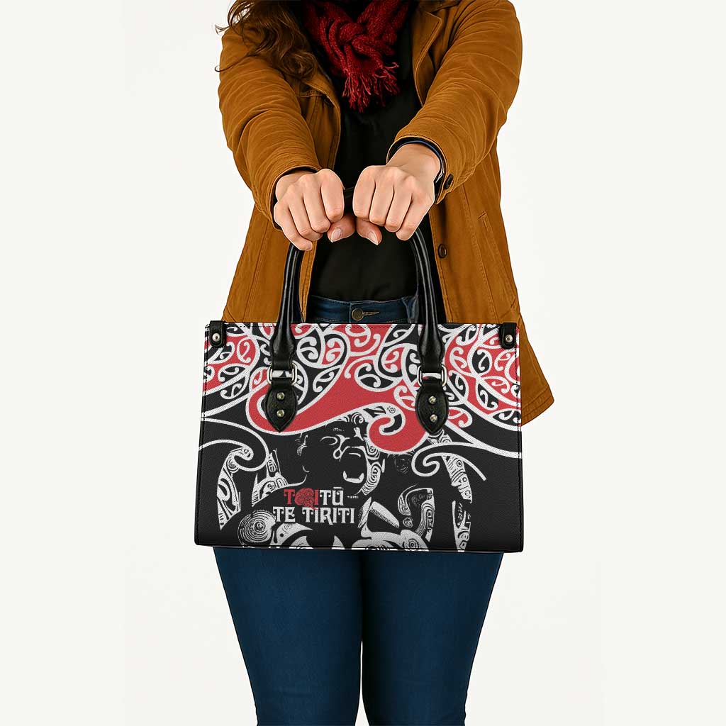 Aotearoa Toitu Te Tiriti Leather Bag New Zealand Stand Together Stand Stronger - Aussie Hoodie