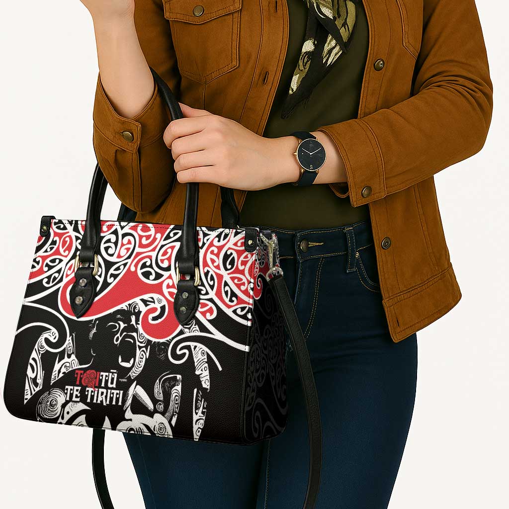 Aotearoa Toitu Te Tiriti Leather Bag New Zealand Stand Together Stand Stronger - Aussie Hoodie
