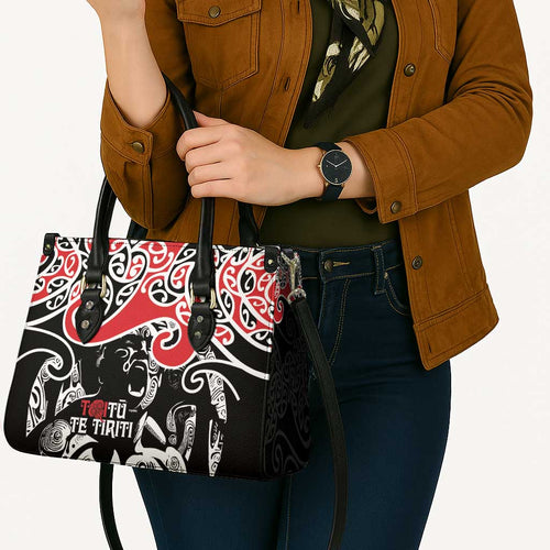 Aotearoa Toitu Te Tiriti Leather Bag New Zealand Stand Together Stand Stronger - Aussie Hoodie