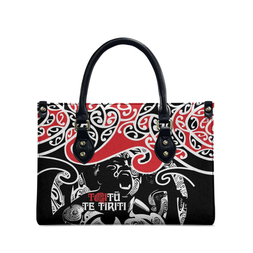 Aotearoa Toitu Te Tiriti Leather Bag New Zealand Stand Together Stand Stronger - Aussie Hoodie