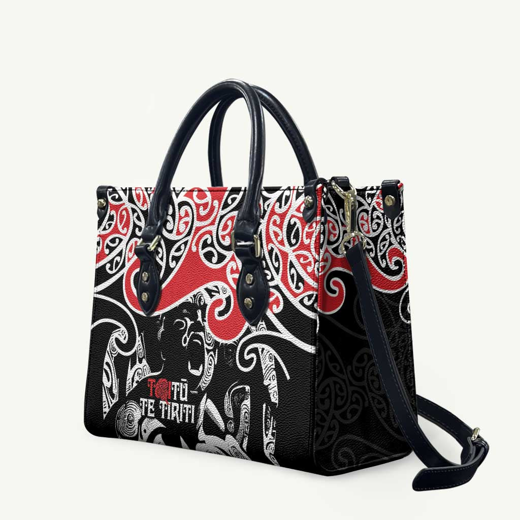 Aotearoa Toitu Te Tiriti Leather Bag New Zealand Stand Together Stand Stronger - Aussie Hoodie