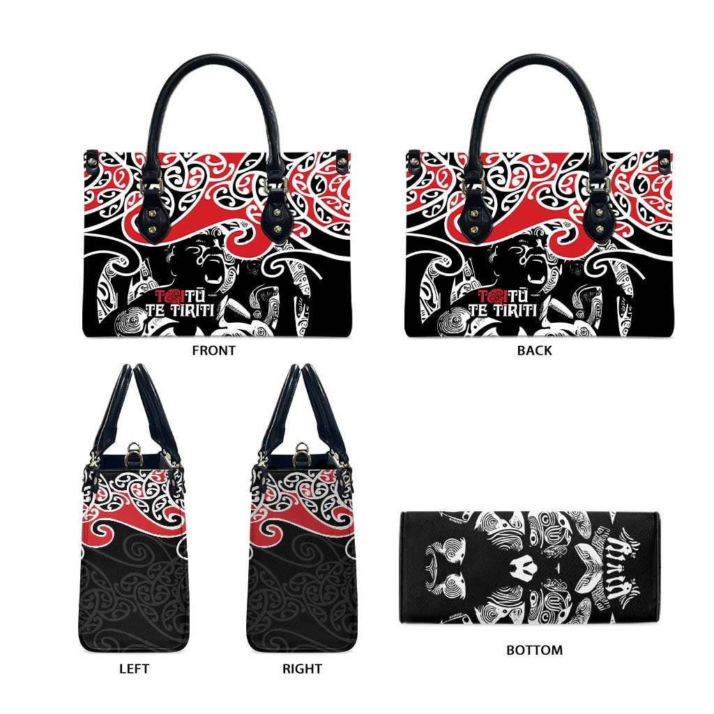 Aotearoa Toitu Te Tiriti Leather Bag New Zealand Stand Together Stand Stronger - Aussie Hoodie