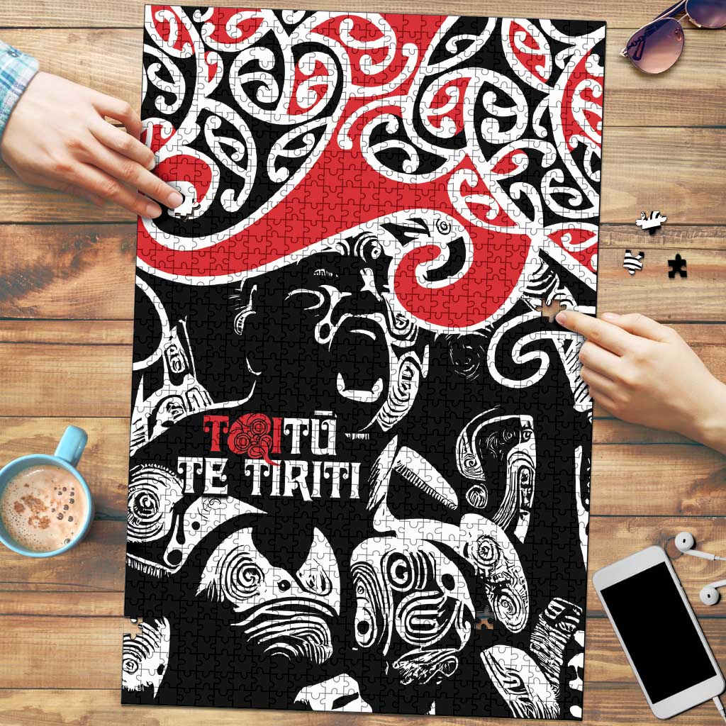 Aotearoa Toitu Te Tiriti Puzzle New Zealand Stand Together Stand Stronger - Aussie Hoodie