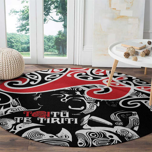 Aotearoa Toitu Te Tiriti Round Carpet New Zealand Stand Together Stand Stronger