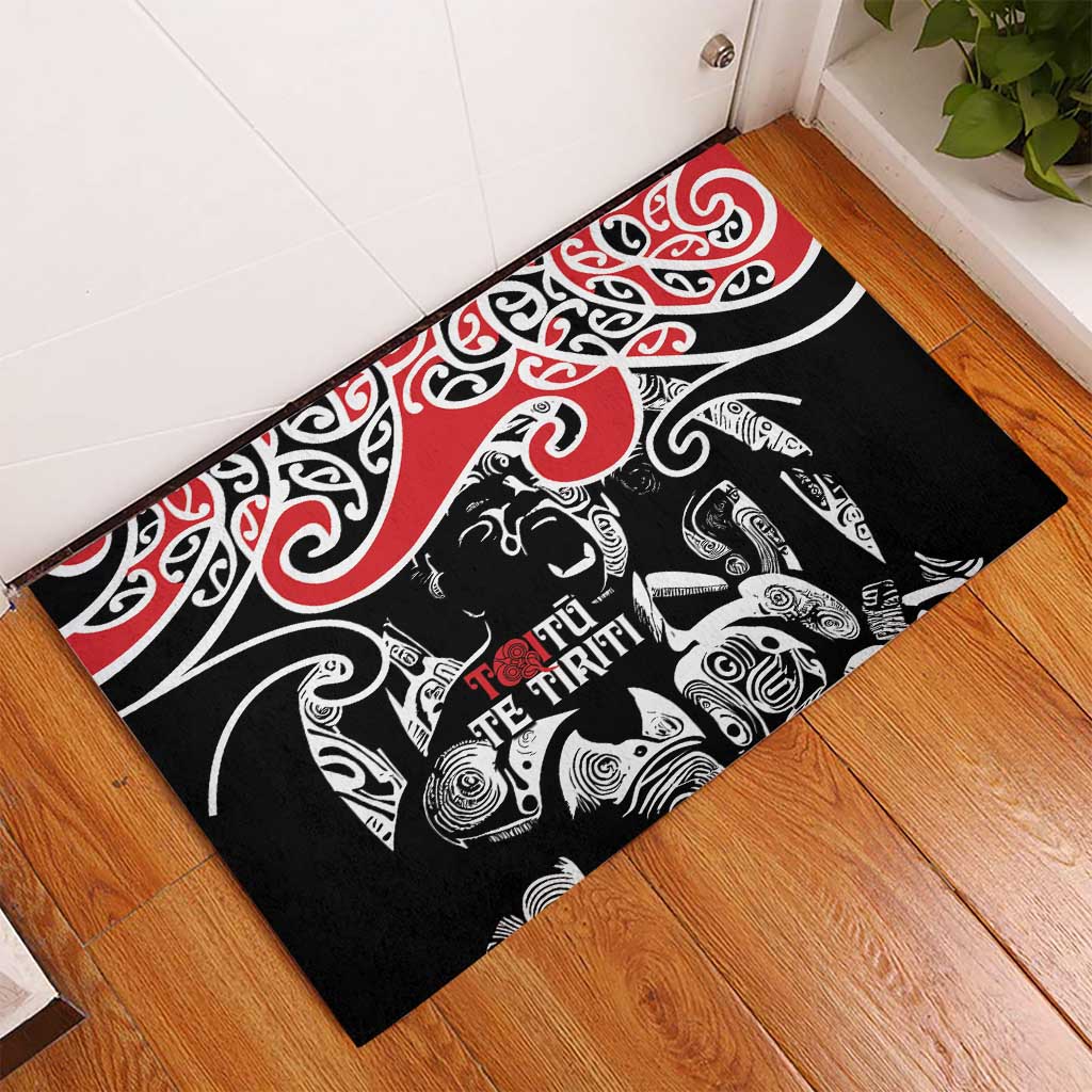 Aotearoa Toitu Te Tiriti Rubber Doormat New Zealand Stand Together Stand Stronger