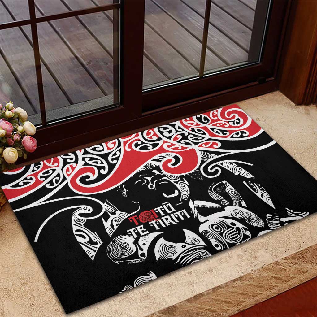 Aotearoa Toitu Te Tiriti Rubber Doormat New Zealand Stand Together Stand Stronger