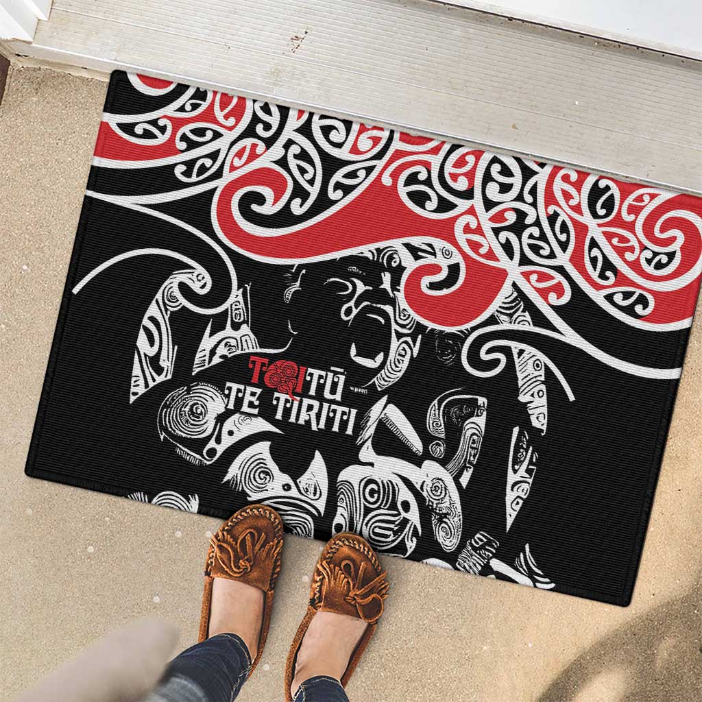 Aotearoa Toitu Te Tiriti Rubber Doormat New Zealand Stand Together Stand Stronger