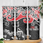 Aotearoa Toitu Te Tiriti Skinny Tumbler New Zealand Stand Together Stand Stronger