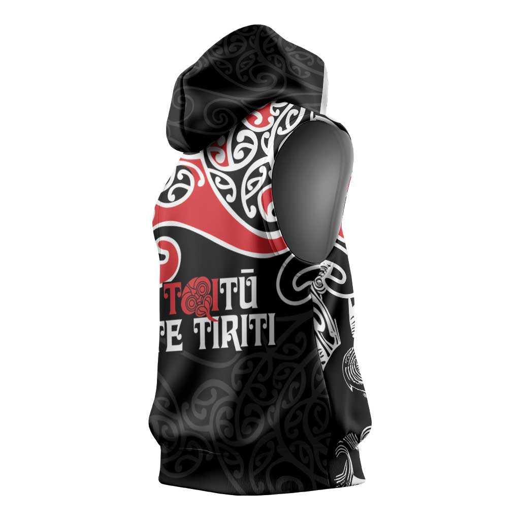 Aotearoa Toitu Te Tiriti Sleeveless Hoodie New Zealand Stand Together Stand Stronger - Aussie Hoodie