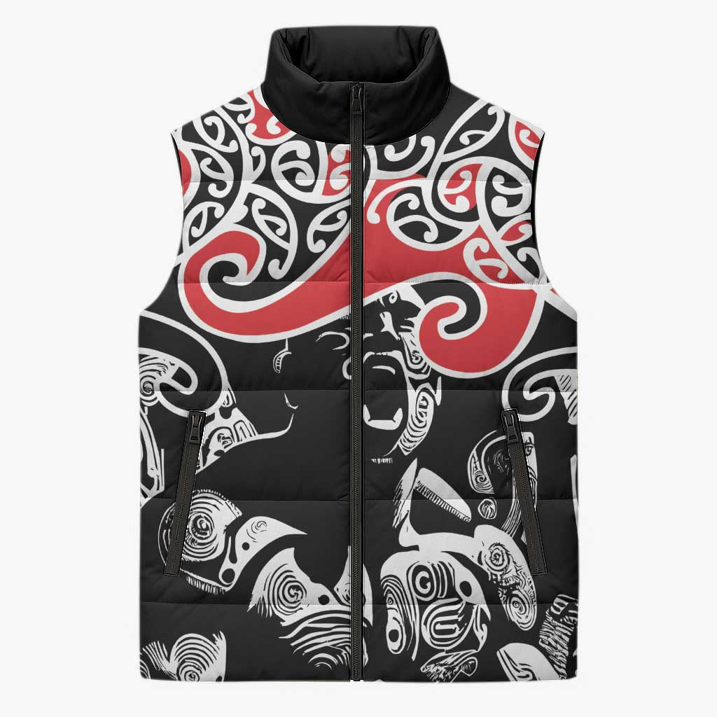 Aotearoa Toitu Te Tiriti Sleeveless Puffer Jacket New Zealand Stand Together Stand Stronger - Aussie Hoodie