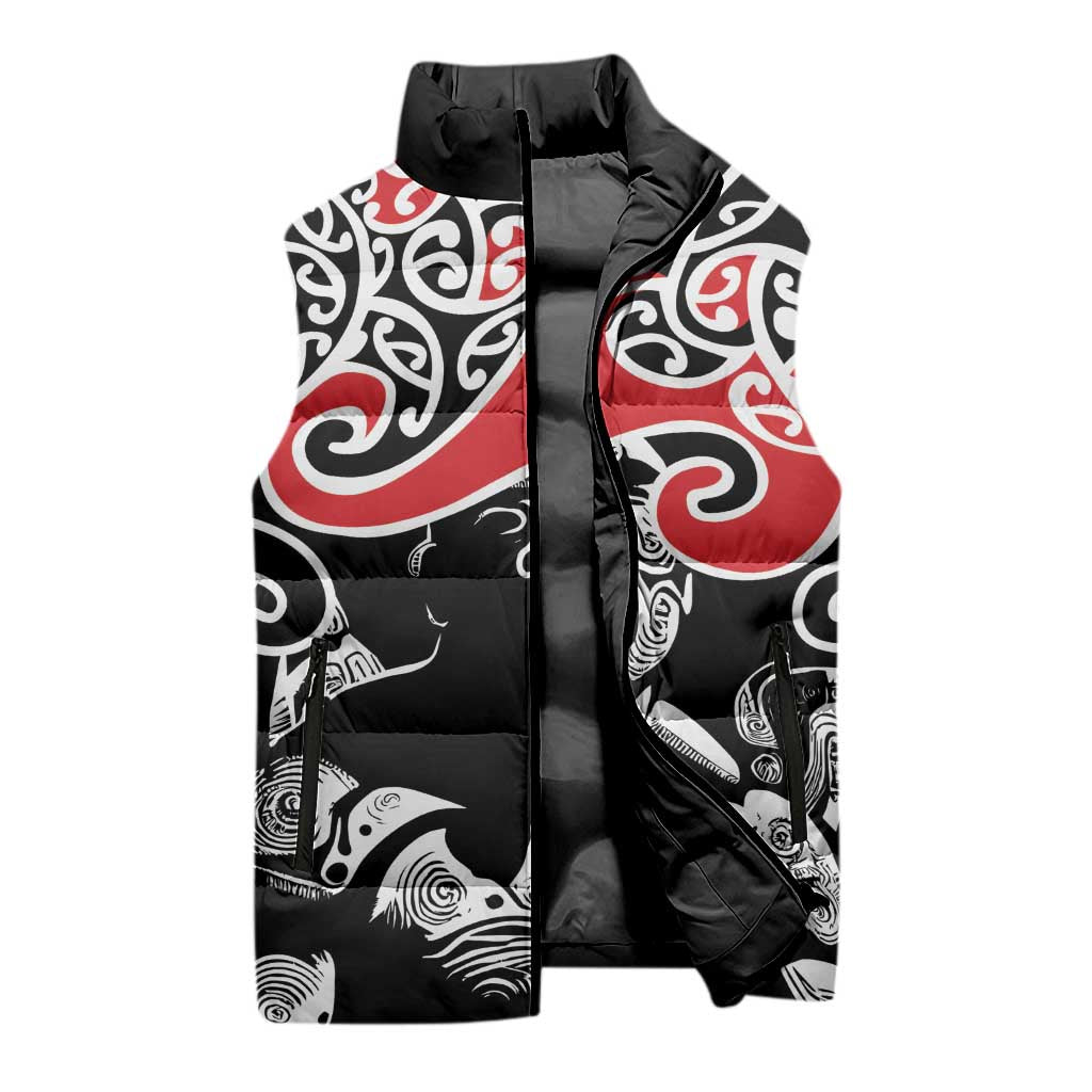 Aotearoa Toitu Te Tiriti Sleeveless Puffer Jacket New Zealand Stand Together Stand Stronger - Aussie Hoodie