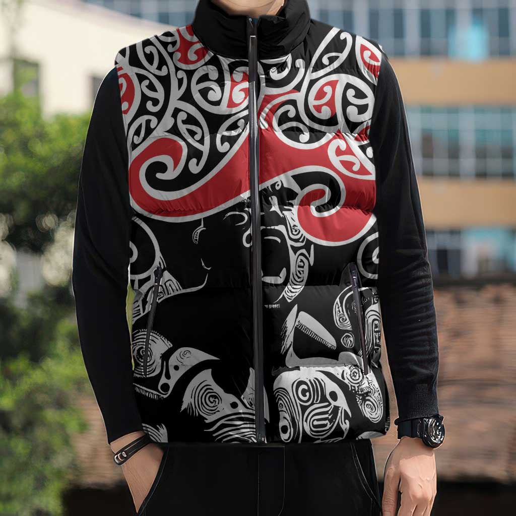 Aotearoa Toitu Te Tiriti Sleeveless Puffer Jacket New Zealand Stand Together Stand Stronger - Aussie Hoodie