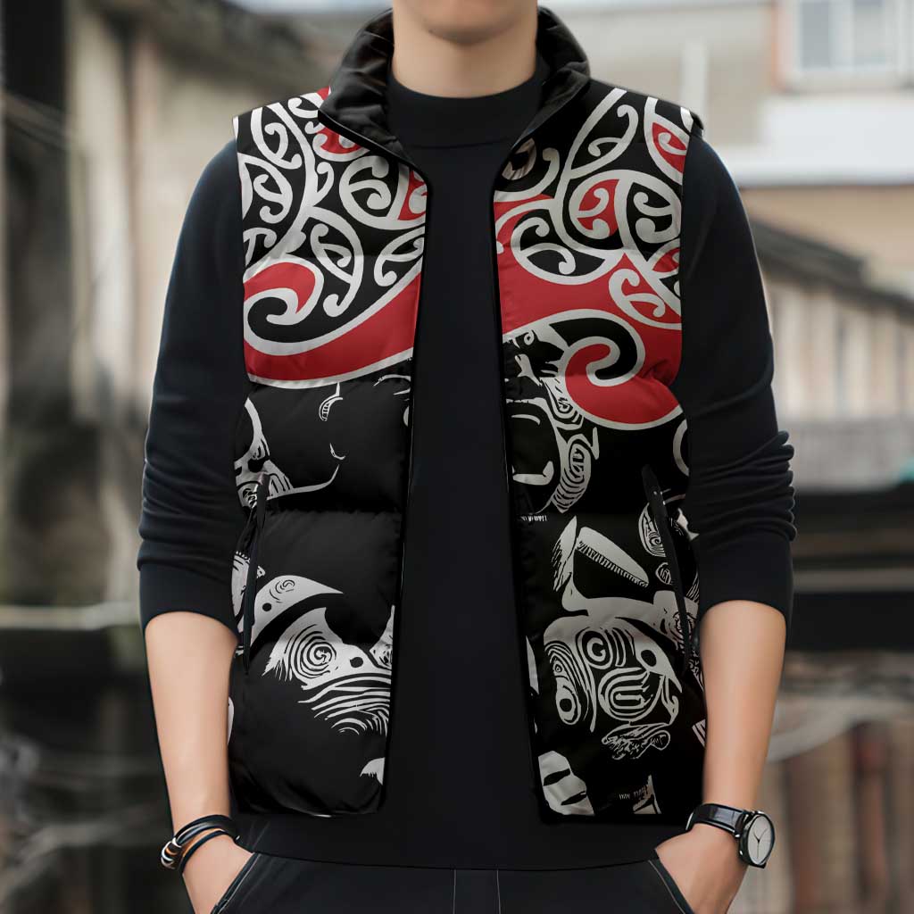 Aotearoa Toitu Te Tiriti Sleeveless Puffer Jacket New Zealand Stand Together Stand Stronger - Aussie Hoodie