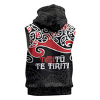 Aotearoa Toitu Te Tiriti Sleeveless Zip Hoodie New Zealand Stand Together Stand Stronger LT9