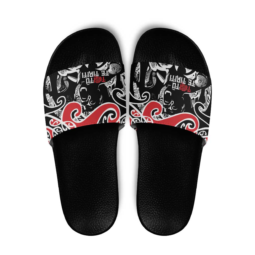 Aotearoa Toitu Te Tiriti Slide Sandals New Zealand Stand Together Stand Stronger - Aussie Hoodie
