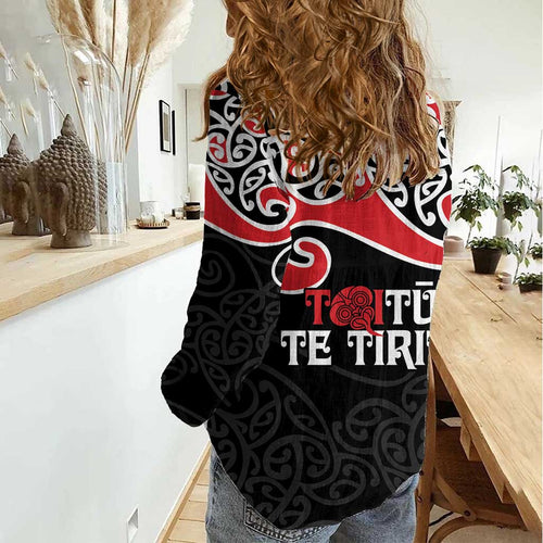 Aotearoa Toitu Te Tiriti Women Casual Shirt New Zealand Stand Together Stand Stronger