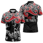 Aotearoa Toitu Te Tiriti Zipper Polo Shirt New Zealand Stand Together Stand Stronger - Aussie Hoodie