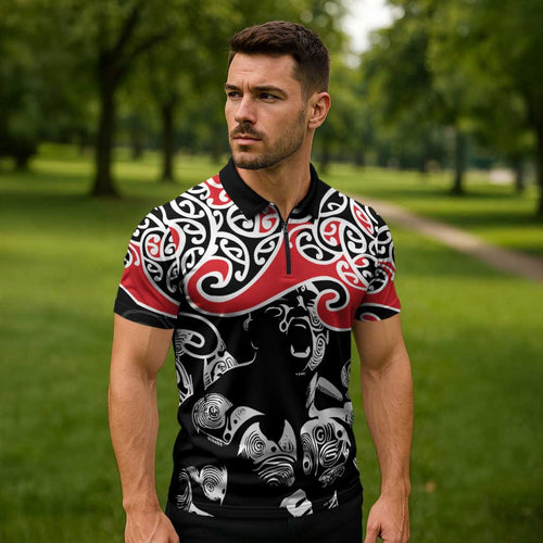 Aotearoa Toitu Te Tiriti Zipper Polo Shirt New Zealand Stand Together Stand Stronger - Aussie Hoodie