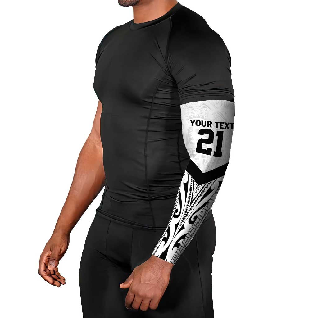New Zealand Football Custom Arm Sleeves All White Fern Go Champions - Aussie Hoodie