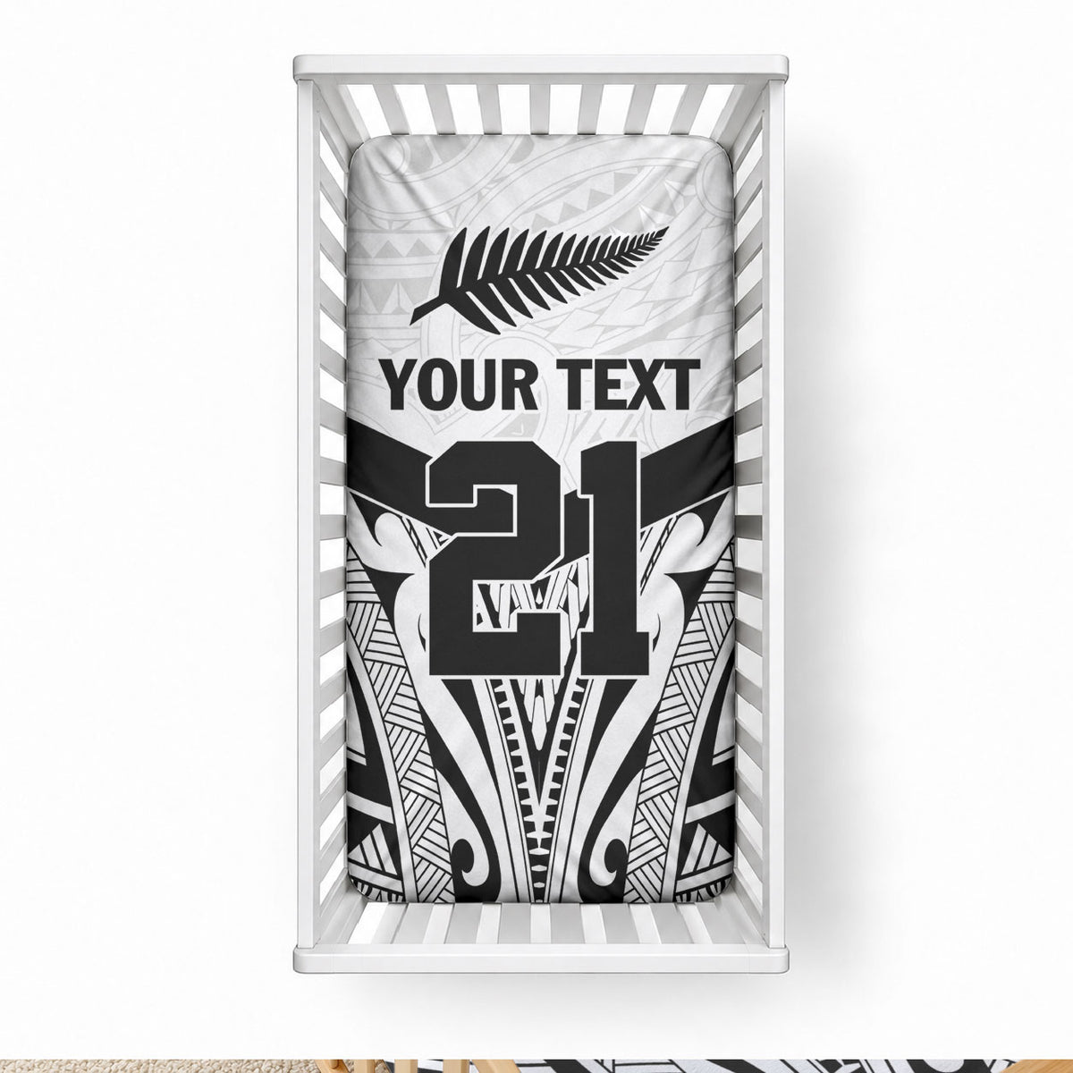 New Zealand Football Custom Baby Bed Cover All White Fern Go Champions