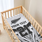 New Zealand Football Custom Baby Bed Cover All White Fern Go Champions