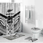 New Zealand Football Custom Bathroom Set All White Fern Go Champions - Aussie Hoodie