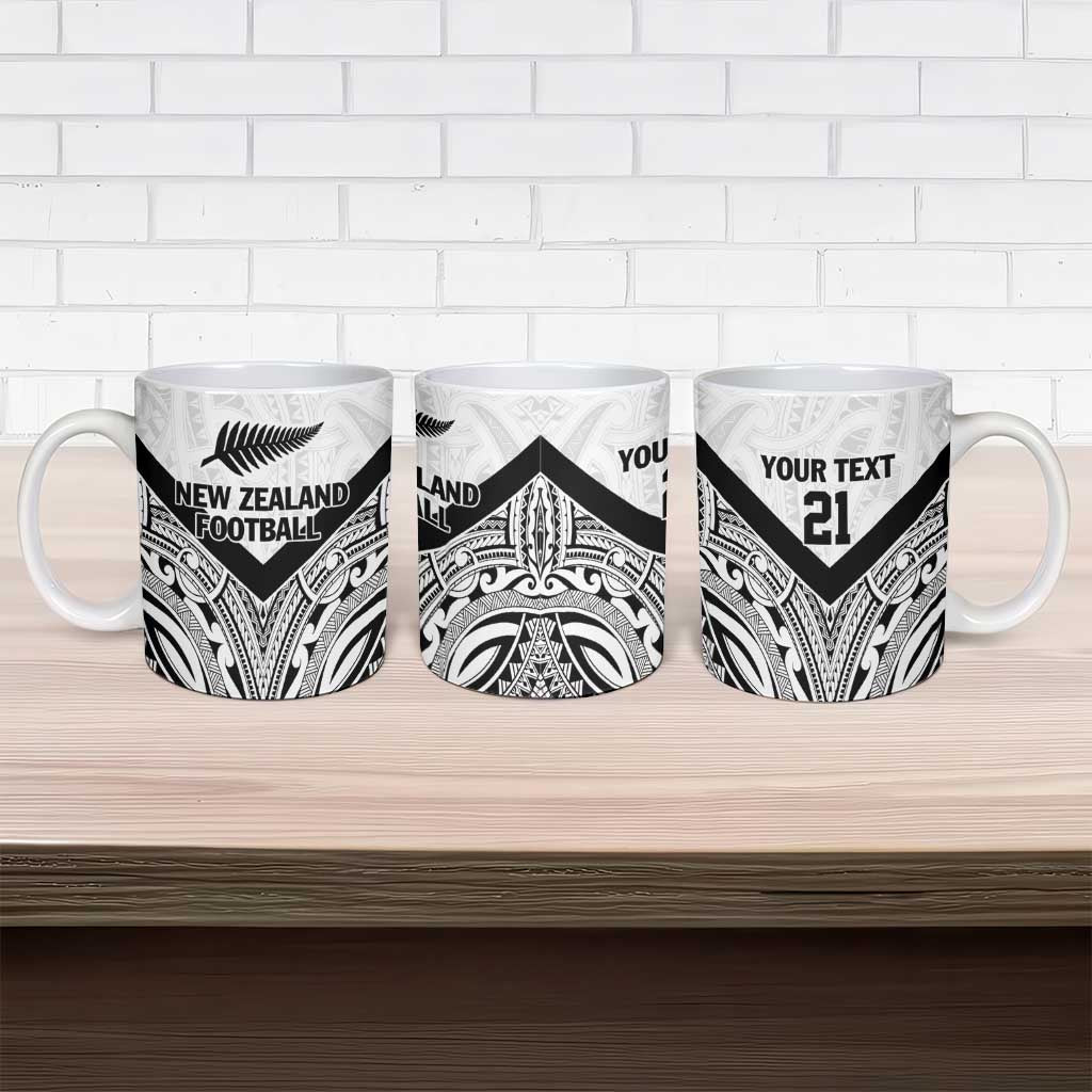 New Zealand Football Custom Ceramic Mug All White Fern Go Champions - Aussie Hoodie