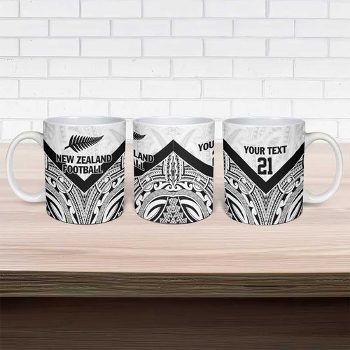 New Zealand Football Custom Ceramic Mug All White Fern Go Champions - Aussie Hoodie