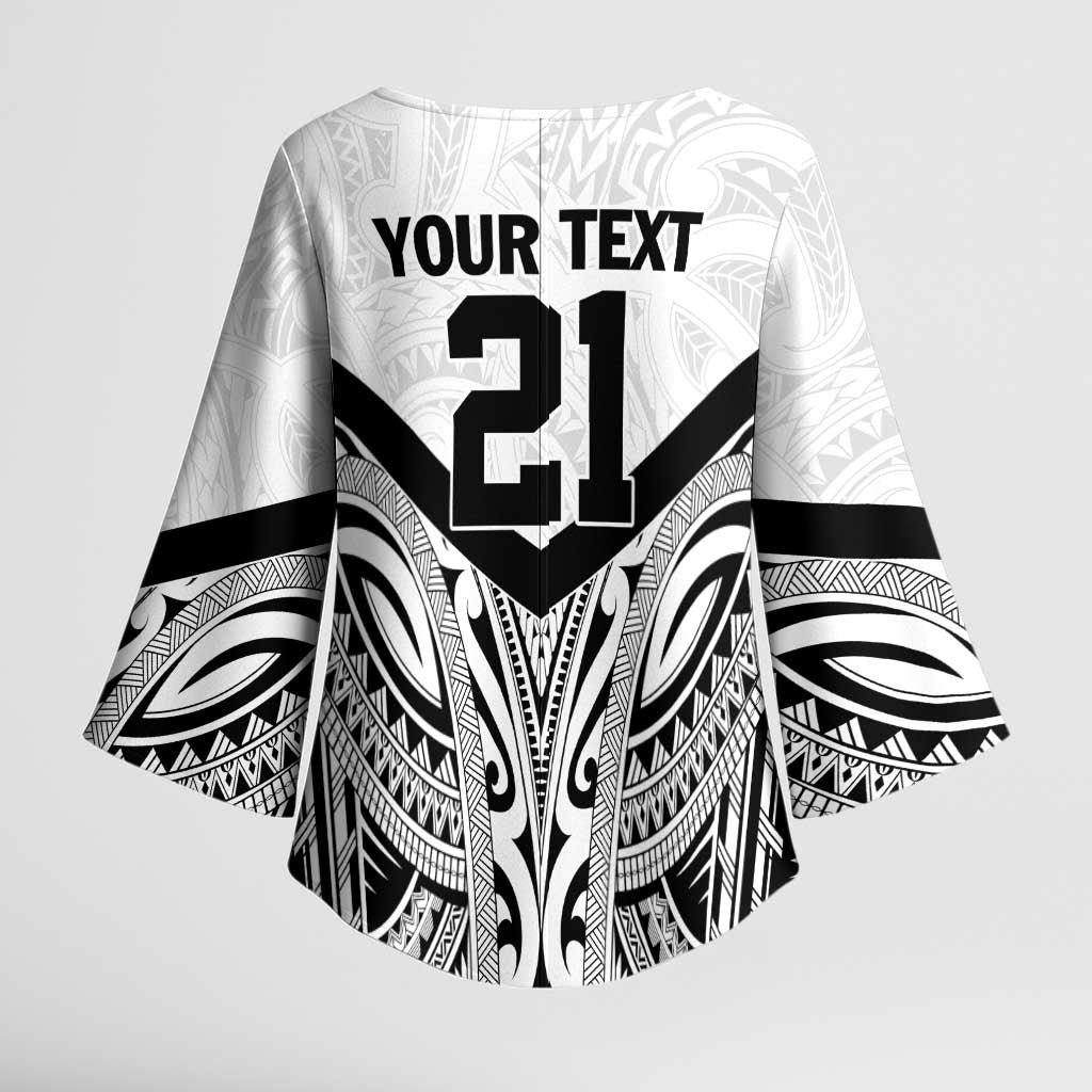 New Zealand Football Custom Kimono Sleeve Blouse All White Fern Go Champions - Aussie Hoodie