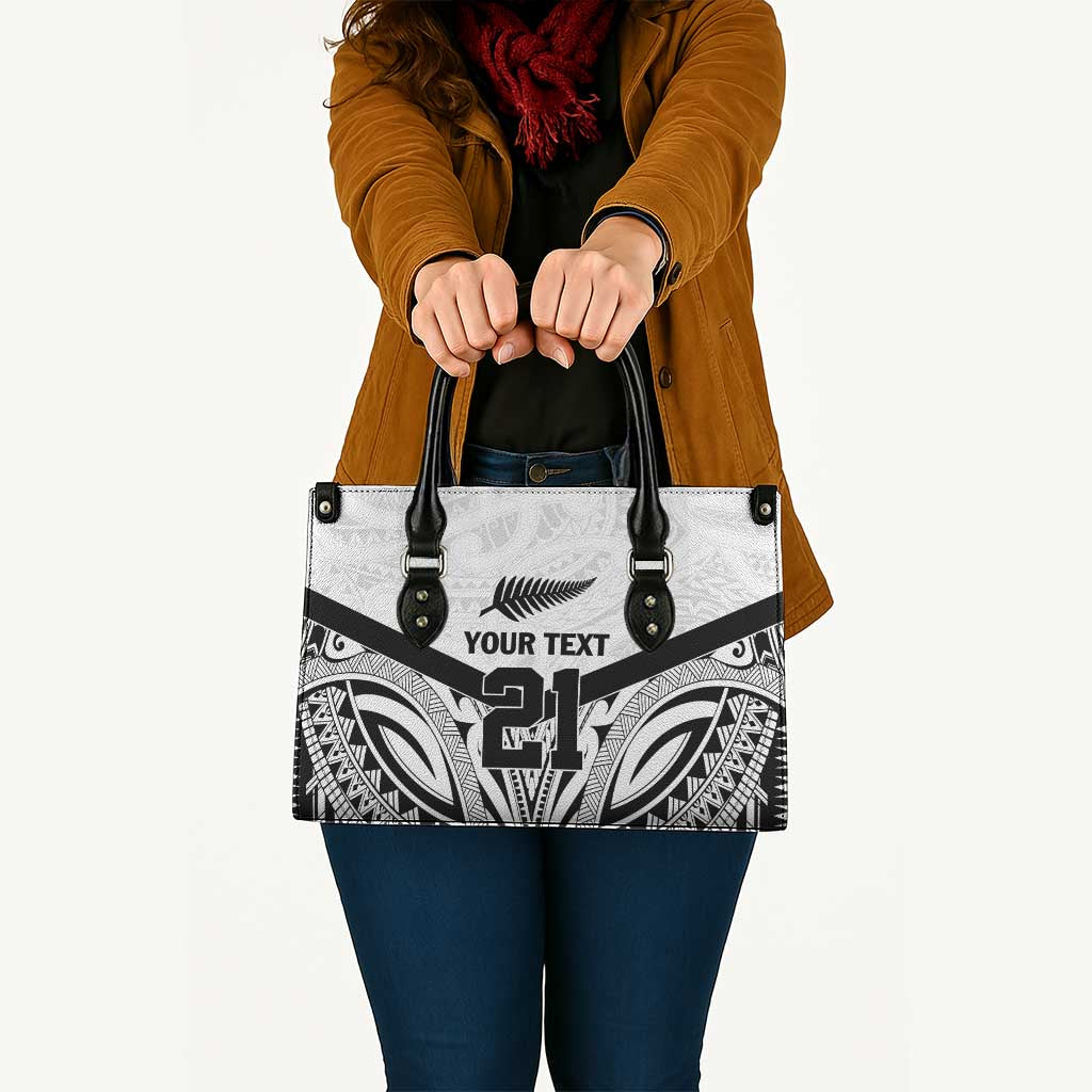 New Zealand Football Custom Leather Bag All White Fern Go Champions - Aussie Hoodie