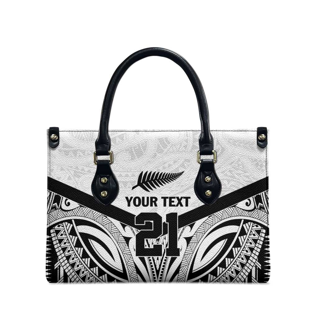 New Zealand Football Custom Leather Bag All White Fern Go Champions - Aussie Hoodie