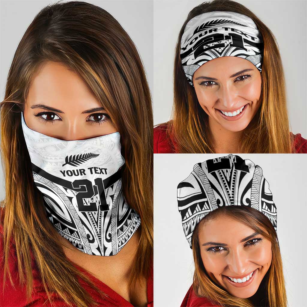 New Zealand Football Custom Neck Gaiter All White Fern Go Champions - Aussie Hoodie