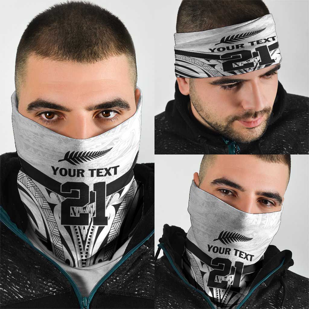 New Zealand Football Custom Neck Gaiter All White Fern Go Champions - Aussie Hoodie