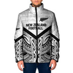 New Zealand Football Custom Padded Jacket All White Fern Go Champions - Aussie Hoodie