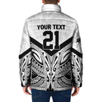 New Zealand Football Custom Padded Jacket All White Fern Go Champions - Aussie Hoodie