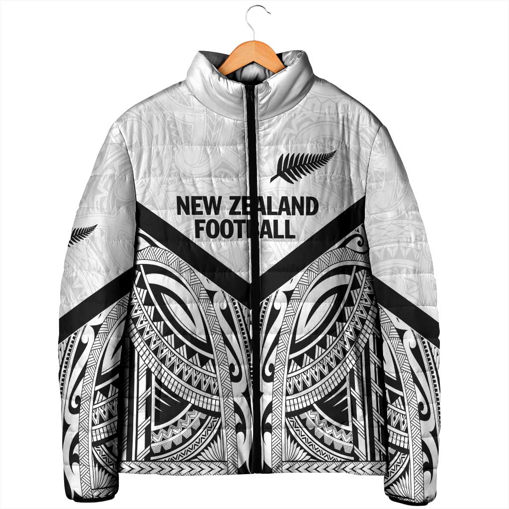 New Zealand Football Custom Padded Jacket All White Fern Go Champions - Aussie Hoodie