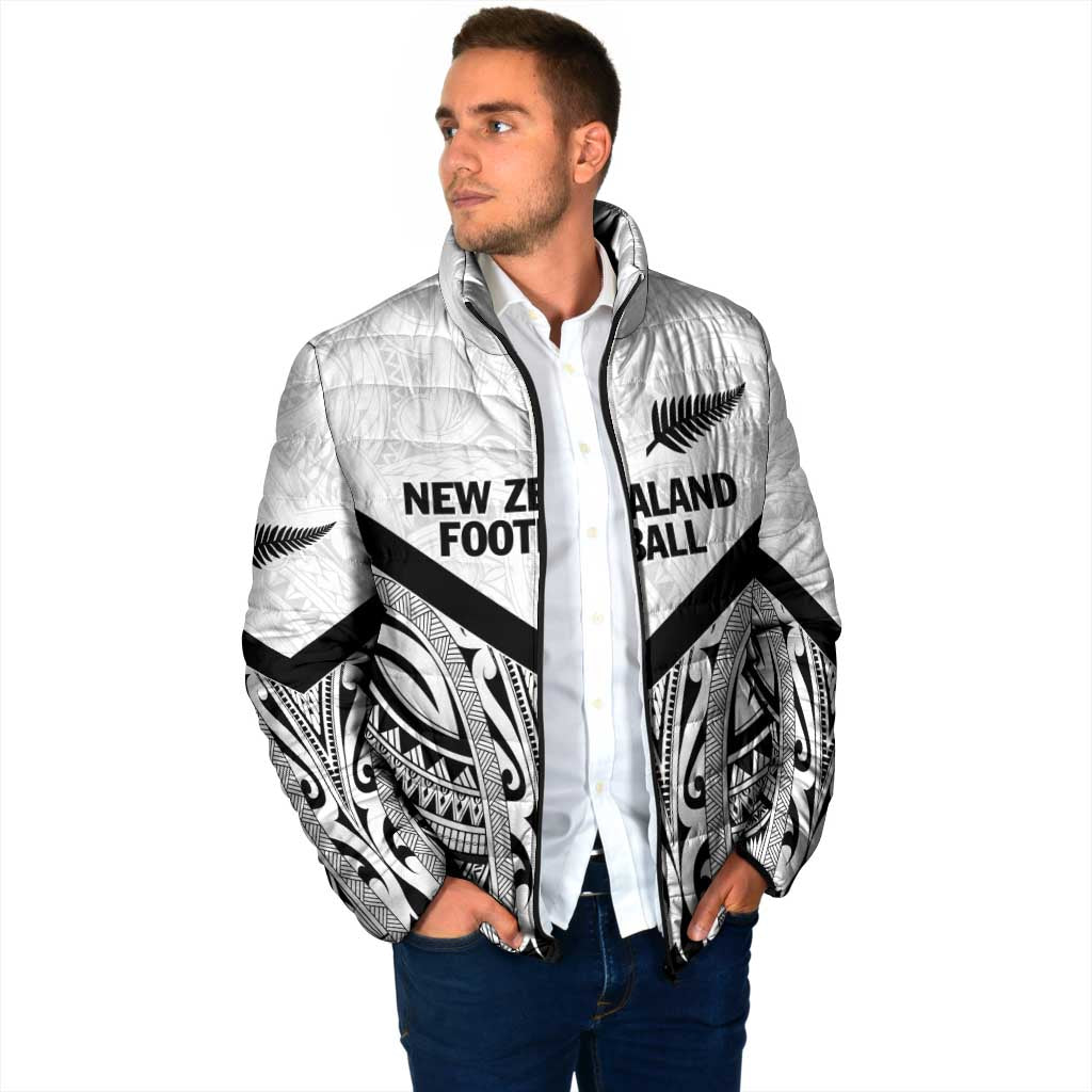 New Zealand Football Custom Padded Jacket All White Fern Go Champions - Aussie Hoodie