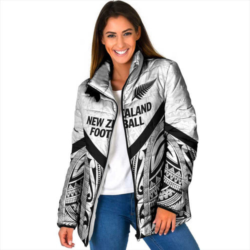 New Zealand Football Custom Padded Jacket All White Fern Go Champions - Aussie Hoodie