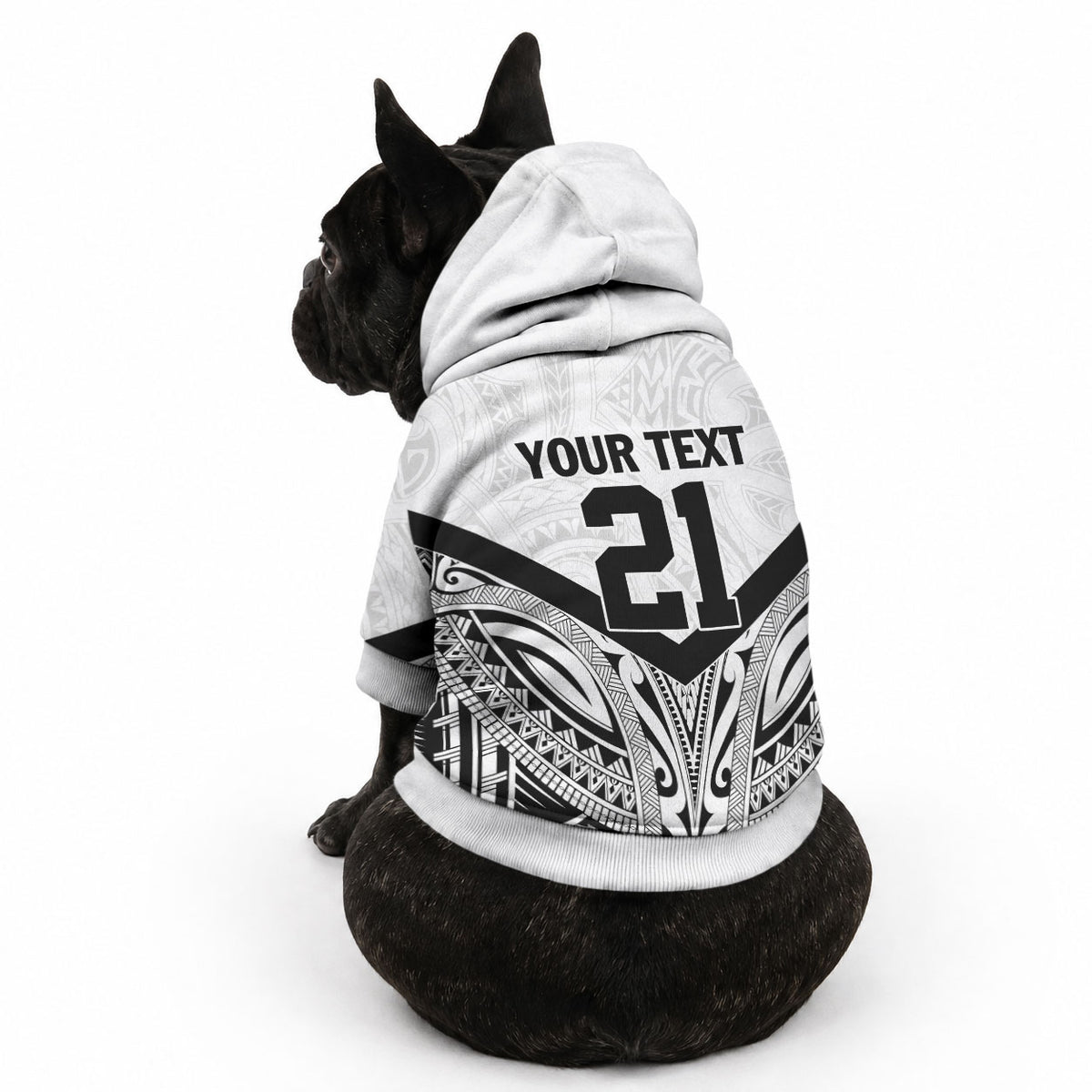 New Zealand Football Custom Pet Hoodie All White Fern Go Champions