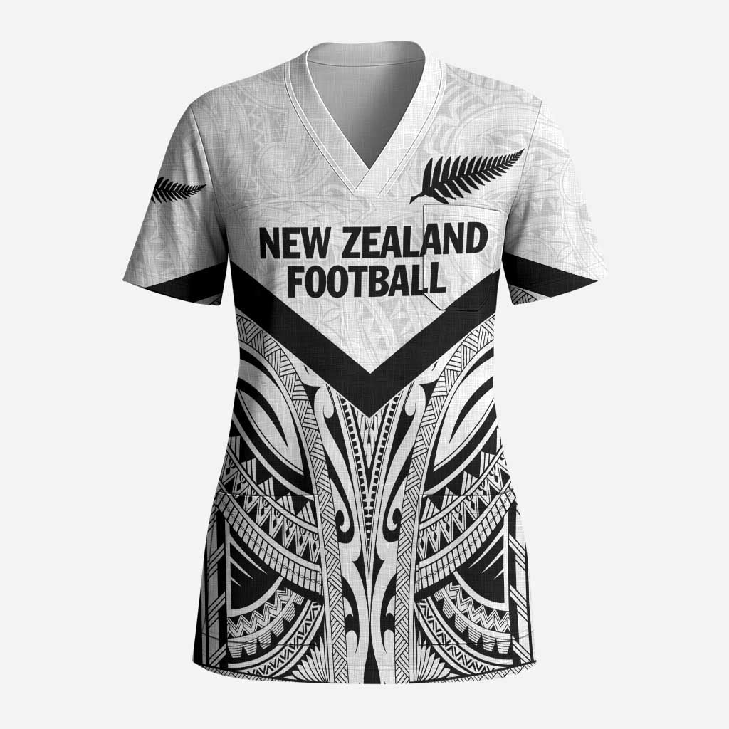 New Zealand Football Custom Scrub Top All White Fern Go Champions - Aussie Hoodie